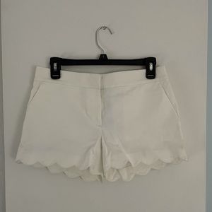LOFT white scalloped shorts